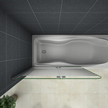 2-delig badwand 120x140cm,6mm Nano Coating helder veiligheidsglas,Links