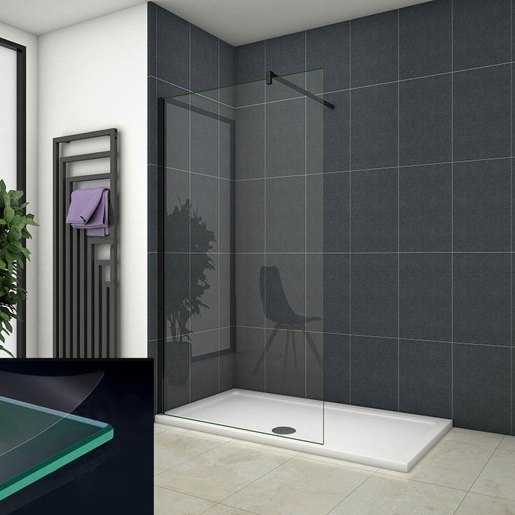 vrijstaande inloopdouche,profieloze douchescherm,douchewand,8mm helder veiligdheidsglas met explosie bestendige folie,nano easyclean antikalk