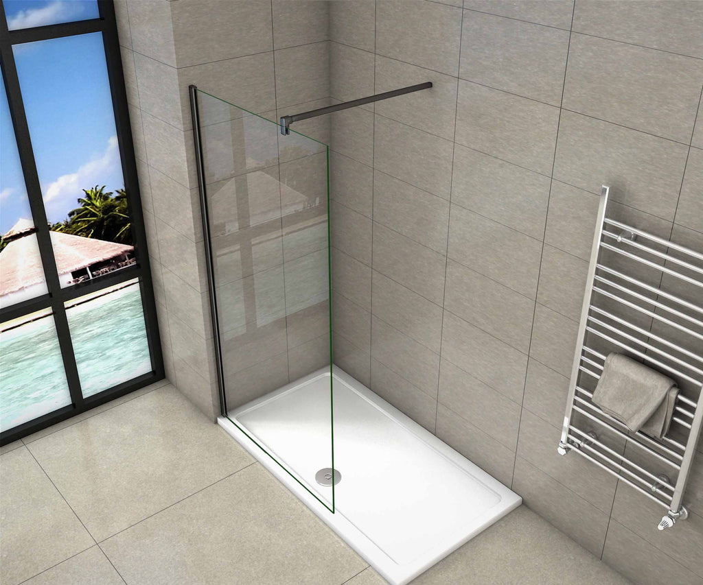 vrijstaande inloopdouche,profieloze douchescherm,douchewand,10mm helder veiligdheidsglas met explosie bestendige folie,nano easyclean antikalk