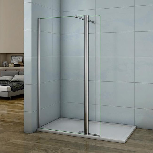 Inloopdouche 8mm NANO EasyClean veiligheidsglas ,met draaibaar hoekprofiel ,200cm hoog