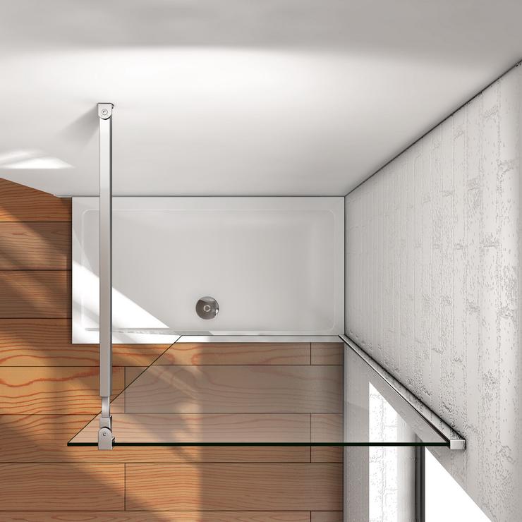 vrijstaande inloopdouche,10mm helder veiligdheidsglas nano easyclean antikalk