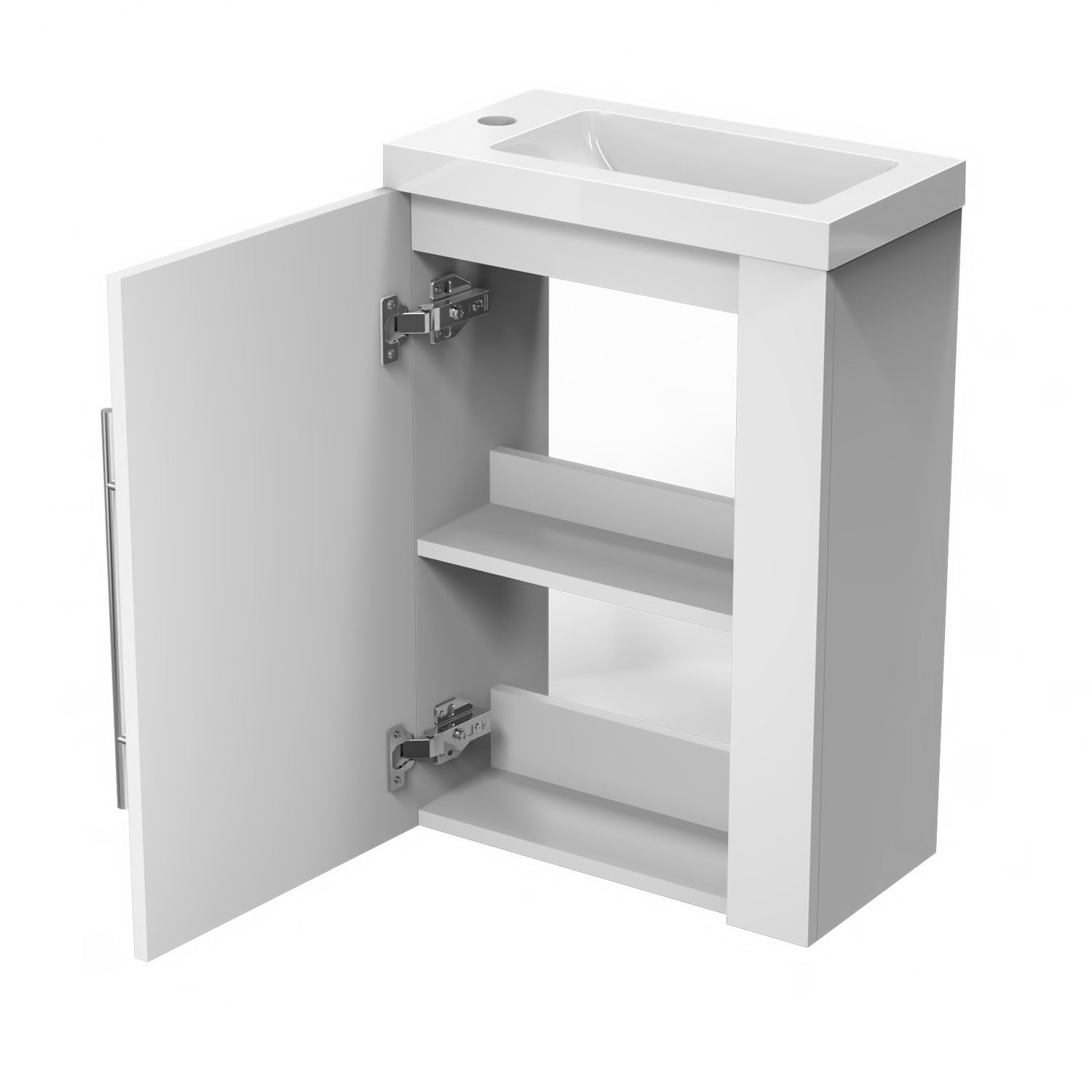 Badkamermeubel 45/50/60/80 cm hoogglans wit Wastafel met badmeubel,soft-close functie