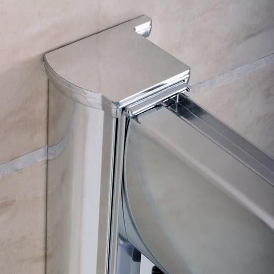 zij-instap douchecabine,zijpaneel,scharnier draaideur,6mm helder veiligheidsglas