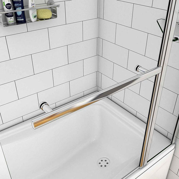 Badscherm draaibaar badwand met handdoekhouder en twee driehoek glazen planken,6mm helder veiligheidsglas