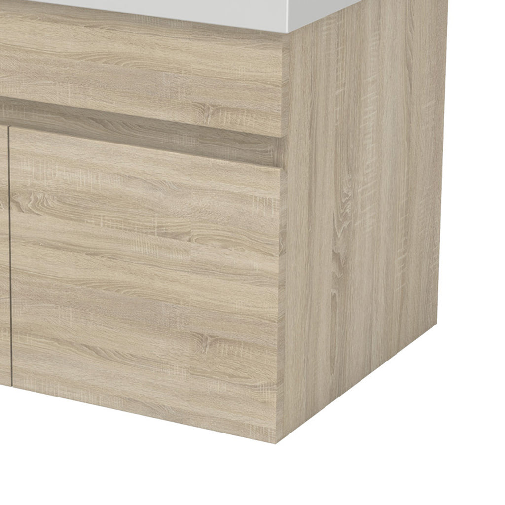 Wastafelonderbouw met onderkast 60 cm Badkamermeubels met keramische wastafel,gastentoilet,eik mat