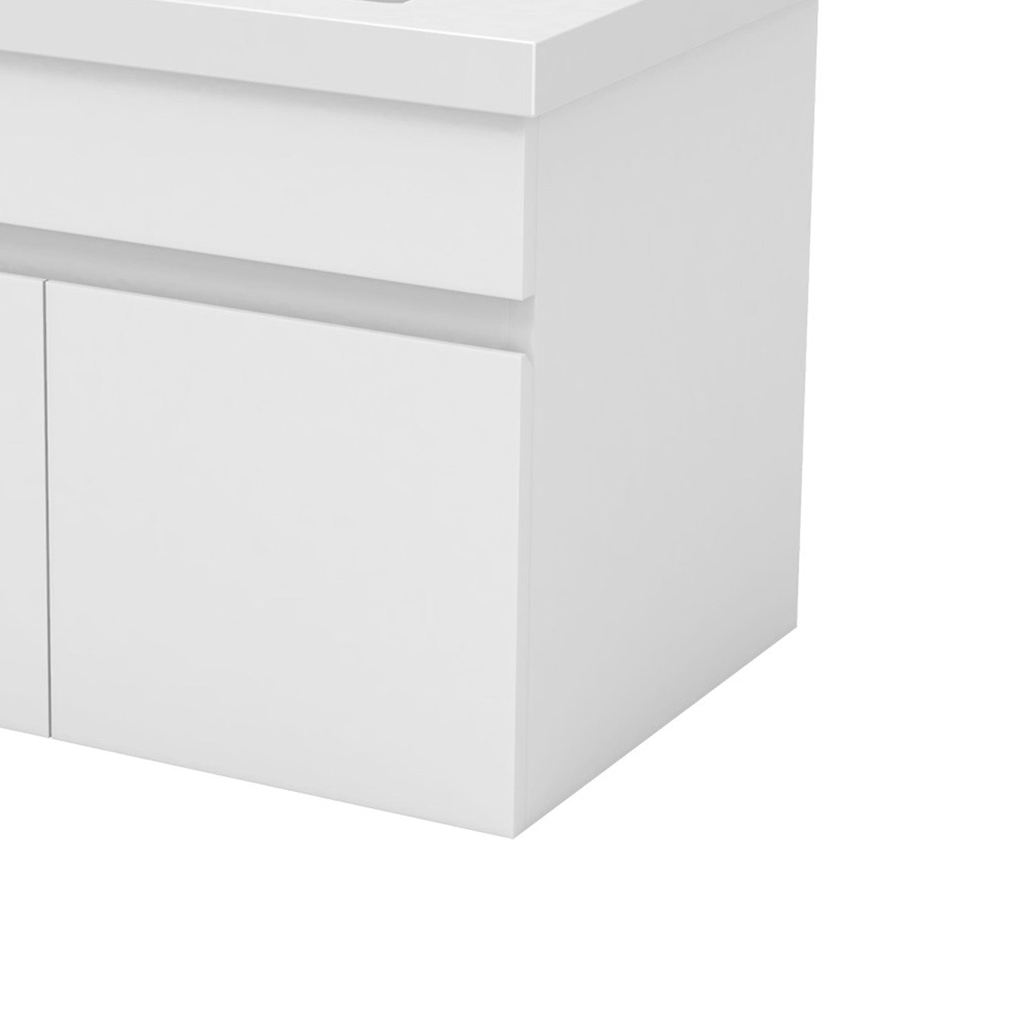 Wastafelonderbouw met onderkast 60 cm Badkamermeubels met keramische wastafel, gastentoilet,mat wit