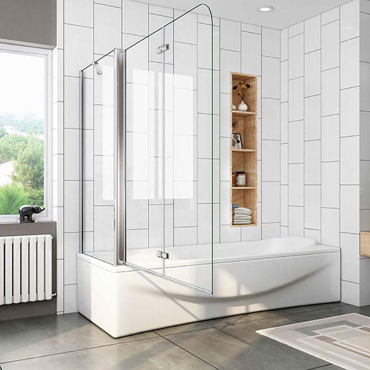 Badscherm 2-delig,vouwwand nano-glas douche scheidingswand zijwand,hoogte 140cm