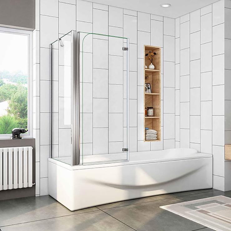 Badscherm 2-delig,vouwwand nano-glas douche scheidingswand zijwand,hoogte 140cm