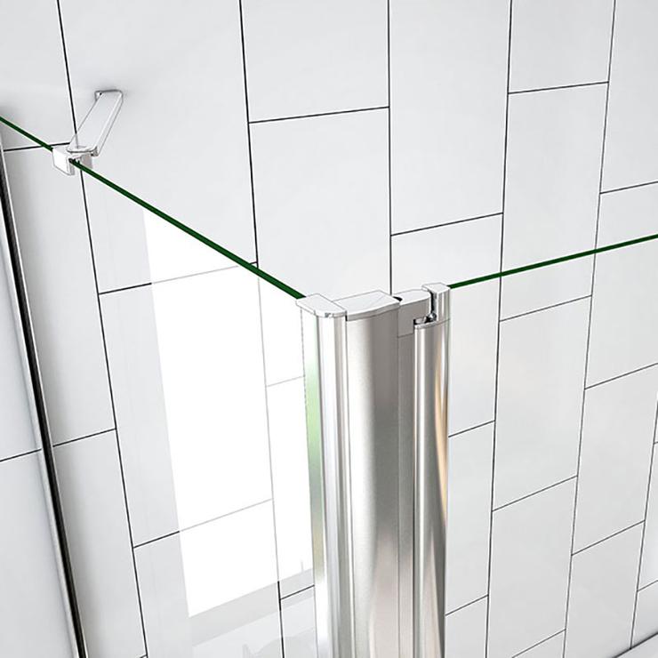EMKE Douchewand voor badkuip, zwart, 110 x 140 cm, 2-delig, opvouwbaar, voor badkuip, douchewand, badkuip, 6 mm, veiligheidsglas, opzetstuk EMKE Douchewand voor badkuip, zwart, 110 x 140 cm, 2-delig, opvouwbaar, voor badkuip, douchewand, badkuip, 6 mm, veiligheidsglas, opzetstuk