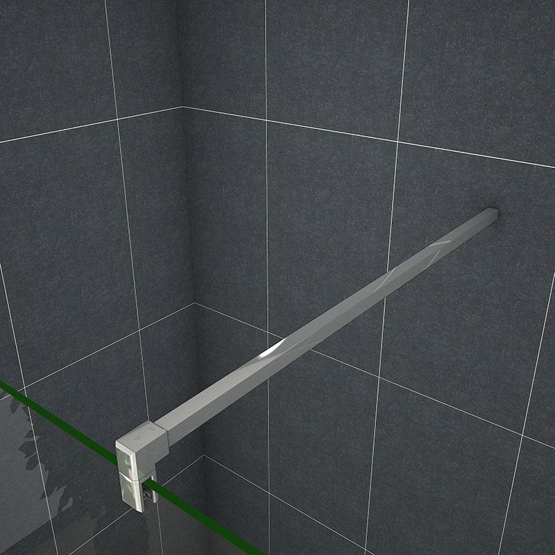 Inloopdouche 200cm hoog,10mm NANO EasyClean veiligheidsglas,met matte folie,2 Stabilisatiestangen