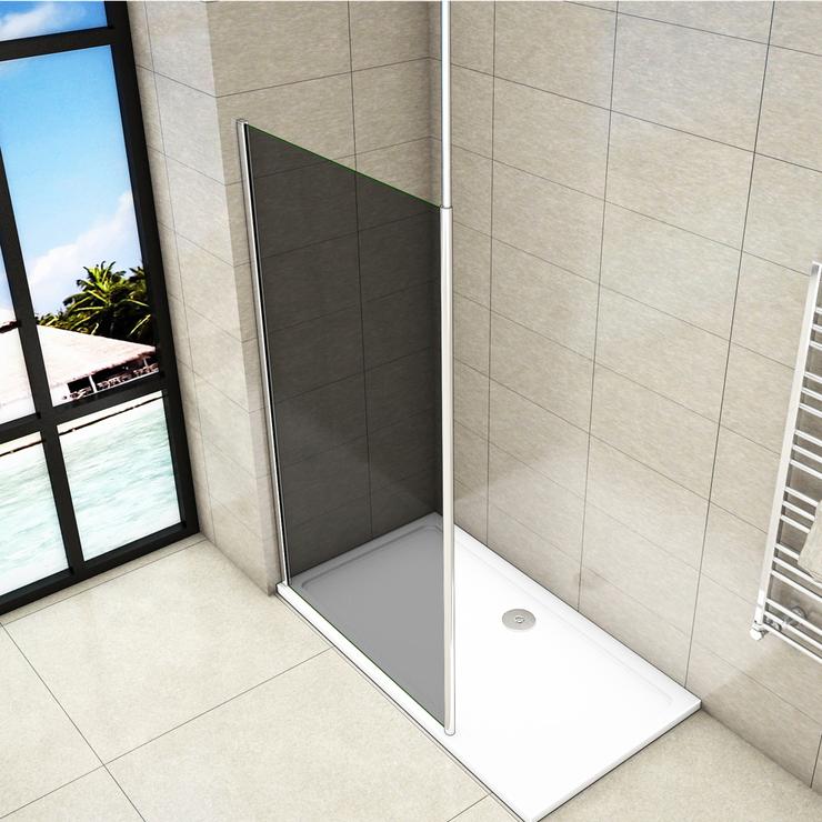 Inloopdouche 200cm hoog,10mm veiligdheidsglas met zwart folie