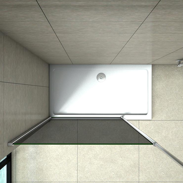 Inloopdouche 200cm hoog,10mm veiligdheidsglas met zwart folie